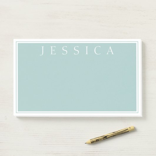 Light Slate Blue Gray | Ihr Name Post-it Klebezettel (Auf Schreibtisch)