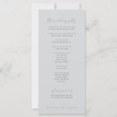 Light Slate Blue Wedding Program (Rückseite)
