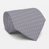 Light Slate Gray and Blush Polka Dots Krawatte, Kr Krawatte (Gerollt)