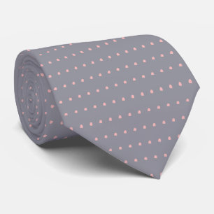 Light Slate Gray and Blush Polka Dots Krawatte, Kr Krawatte