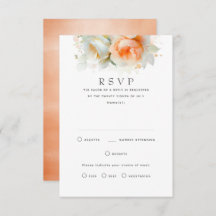 Light Soft Floral Terracotta Wedding RSVP Cards