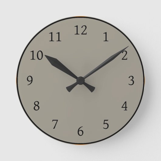 Light Steel Gray Solid Color Runde Wanduhr (Vorderseite)