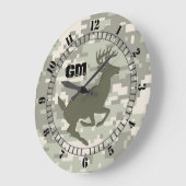 Light Storm Digital Camouflage Deh Camouflage Mono Große Wanduhr (Winkel)