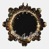 Light Strands Frohe Weihnachten Foto Ornament Karte (Vorderseite)