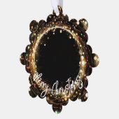 Light Strands Frohe Weihnachten Foto Ornament Karte (Linke Ecke)