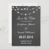 Light String Chalkboard Save the Date (Vorderseite)