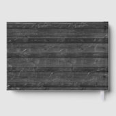 Light String On Dark Gray Wood Wedding Gästebuch (Rückseite)