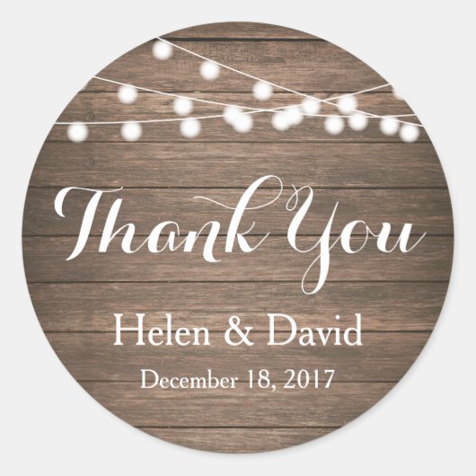 Light Strings Danke Gastgeschenk Hochzeit Stickers (Vorderseite)