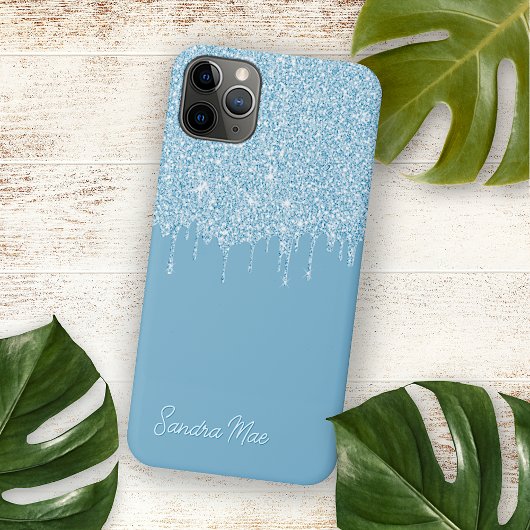 Light Summer Sky Blue Glitzer Art Pattern Case-Mate iPhone Hülle