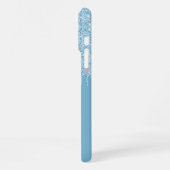 Light Summer Sky Blue Glitzer Art Pattern iPhone Hülle (Linke Seite)