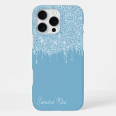 Light Summer Sky Blue Glitzer Art Pattern iPhone Hülle (Rückseite)