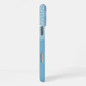 Light Summer Sky Blue Glitzer Art Pattern iPhone Hülle (Rechte Seite)