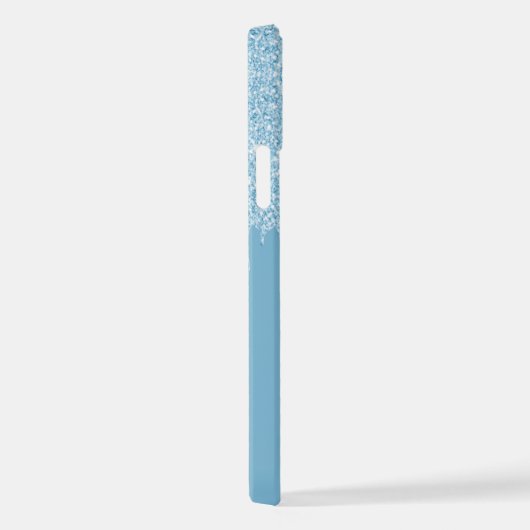 Light Summer Sky Blue Glitzer Art Pattern iPhone Hülle (Rechte Seite)