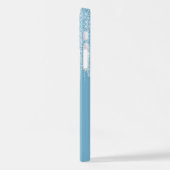 Light Summer Sky Blue Glitzer Art Pattern iPhone Hülle (Linke Seite)