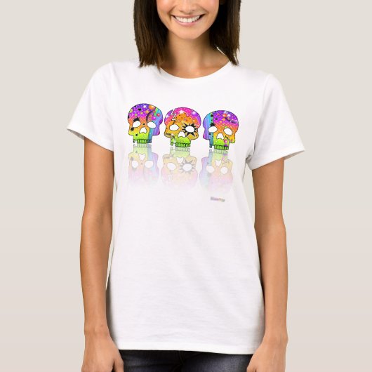 Light T - Shirt - POP ART SKULLS (Vorderseite)