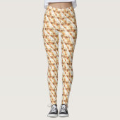 Light Tan Diagonal Plaid Subtle Weave Leggings (Vorderseite)