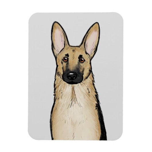 Light Tan German Shepherd Dog | Niedliche Hauskuns Magnet (Vertikal)