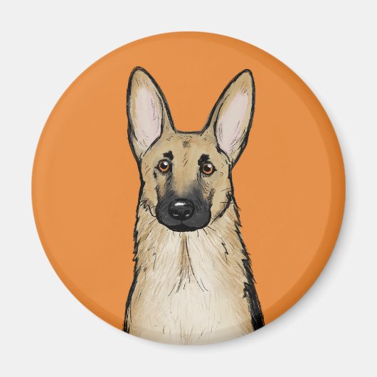 Light Tan German Shepherd Dog | Niedliche Pet Love Magnet (Vorne)