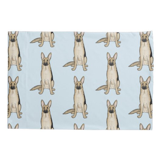 Light Tan German Shepherd Dogs Pattern Kissenbezug (Rückseite)