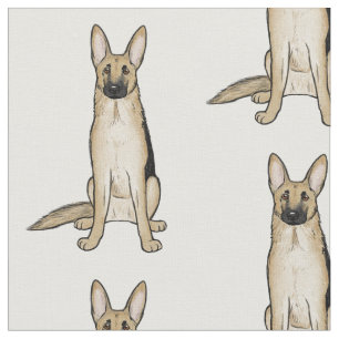 Light Tan German Shepherd Dogs Pattern   Pet Art Stoff
