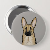 Light Tan und Black German Shepherd Dog | Pet Art Button (Vorne & Hinten)