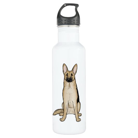 Light Tan und Black German Shepherd Dog | Pet Art Edelstahlflasche (Vorderseite)