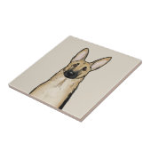 Light Tan und Black German Shepherd Dog | Pet Art Fliese (Seite)