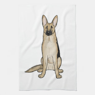 Light Tan und Black German Shepherd Dog   Pet Art Geschirrtuch