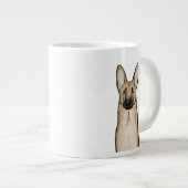 Light Tan und Black German Shepherd Dog | Pet Art Jumbo-Tasse (Vorderseite Rechts)