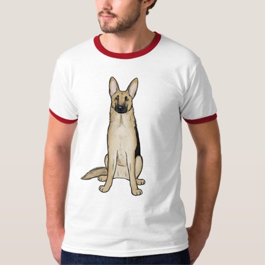 Light Tan und Black German Shepherd Dog | Pet Art T-Shirt (Vorderseite)