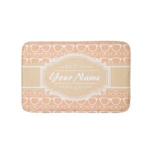 Light Tan und White Geek Glasses Personalisiert Badematte