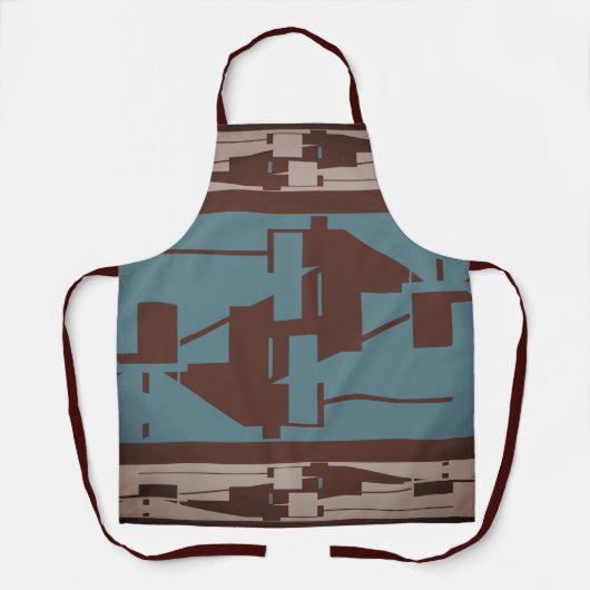 Light Taupe Brown Dark Aquamarines mediterranes Mu Schürze (Vorderseite)