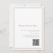 Light Taupe Elegante Calligraphy Wedding QR Code Einladung (Rückseite)