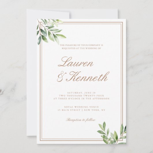 Light Taupe Eucalyptus Wedding QR Code Einladung (Vorderseite)