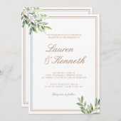 Light Taupe Eucalyptus Wedding QR Code Einladung (Vorne/Hinten)