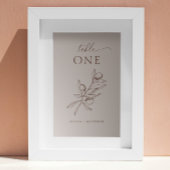 Light Taupe Olive Wedding | Elegant Minimalistisch Tischnummer