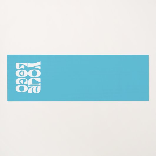 Light Teal Custom Logo Promotional Business Yogamatte (Rückseite (Horizontal))