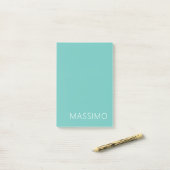 Light Teal Trendy Modern Minimalist Chic Name Post-it Klebezettel (Auf Schreibtisch)