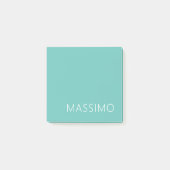 Light Teal Trendy Modern Minimalist Chic Name Post-it Klebezettel (Vorderseite)