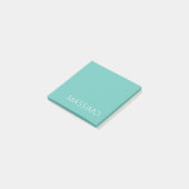 Light Teal Trendy Modern Minimalist Chic Name Post-it Klebezettel (angewinkelt)