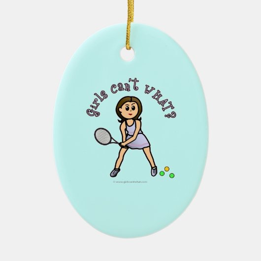 Light Tennis Player Girl Keramikornament (Vorne)