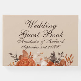 Light Terracotta and Burnt Orange Wedding Gästebuch
