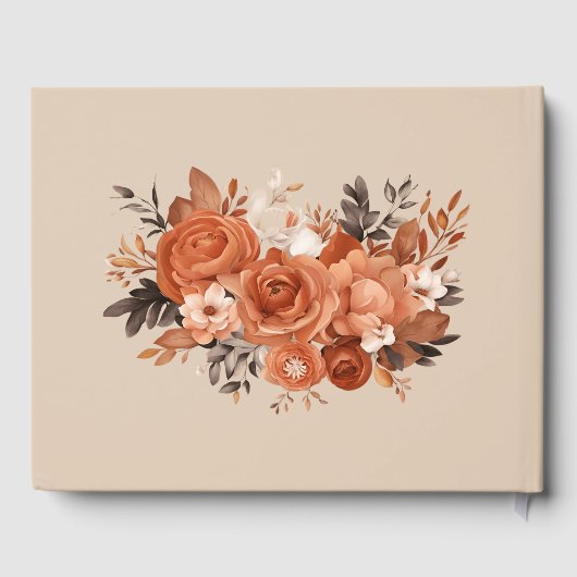 Light Terracotta and Burnt Orange Wedding Gästebuch (Rückseite)