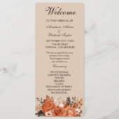 Light Terracotta and Burnt Orange Wedding Programm (Vorderseite)