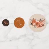 Light Terracotta & Burnt Orange Monogram Wedding Konfetti (Vorderseiten)