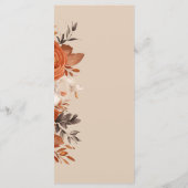 Light Terracotta Burnt Orange Wedding Menükarte (Rückseite)