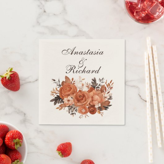 Light Terracotta Burnt Orange Wedding Serviette (Beispiel)