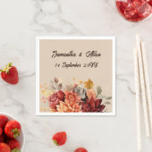 Light Terracotta Fall Floral Einladung Serviette (Beispiel)