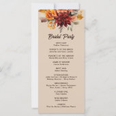 Light Terracotta Fall Floral Wedding Programm (Rückseite)