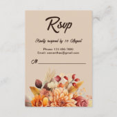 Light Terracotta Fall Floral Wedding RSVP Card Begleitkarte (Vorderseite)
